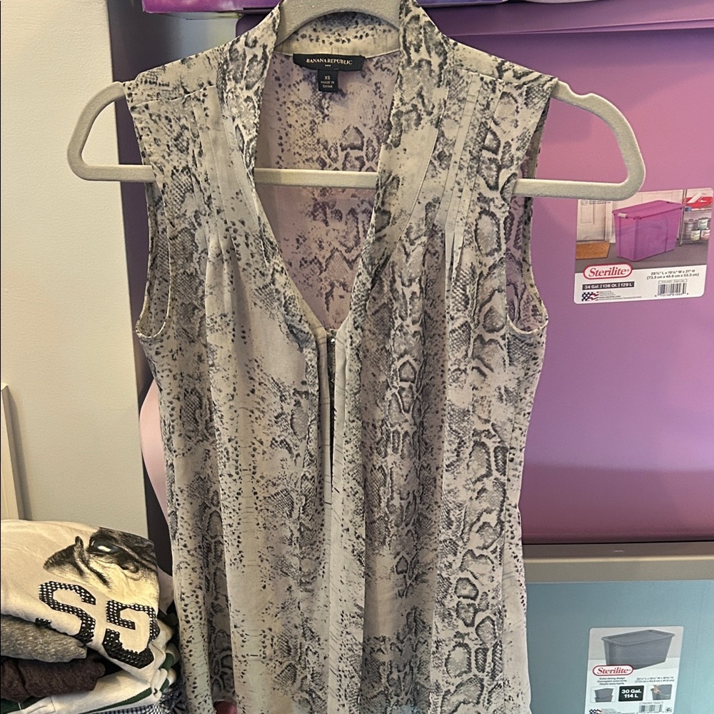 Banana Republic Snake Print Sleeveless Blouse